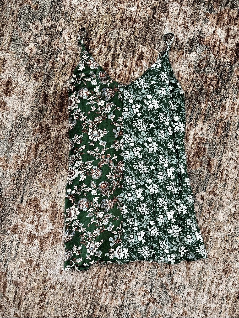 Floral Camisole in Green & Brown Like New